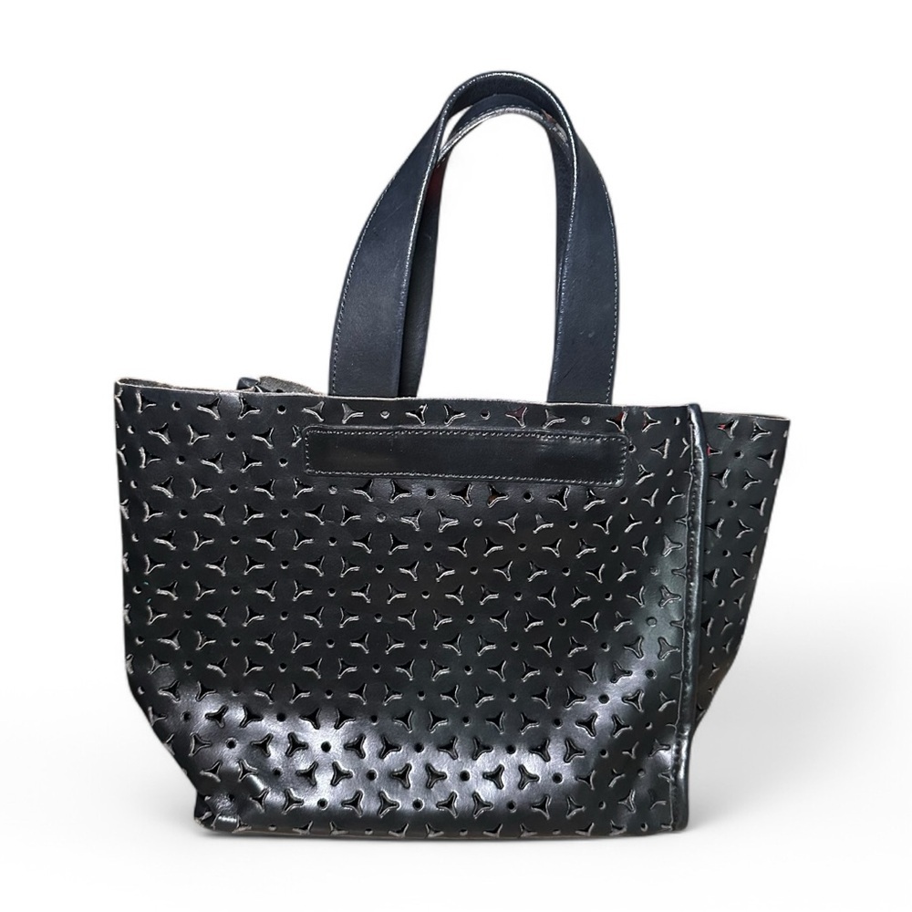 Furla Black Perforated Small Tote Bag